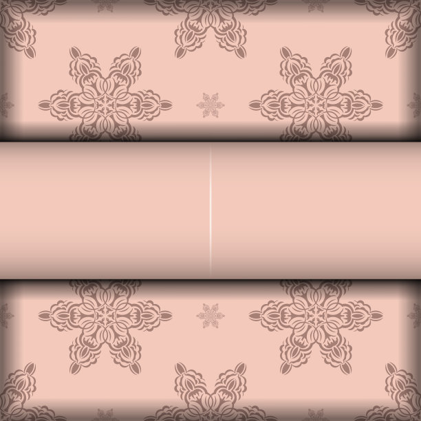 一张带有古董装饰的粉红色明信片，用于印刷。图片下载