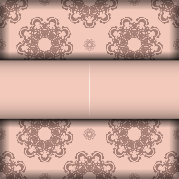 粉红色印有印度图案的小册子已经可以印刷了。图片下载