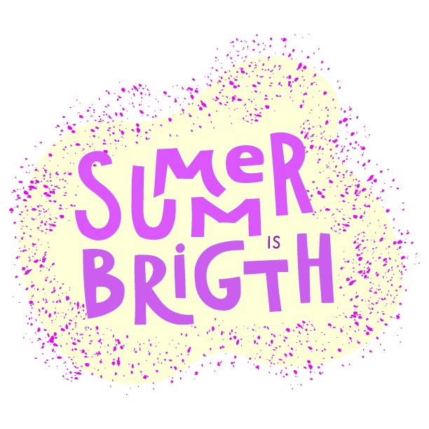 字母夏天是明亮的背景飞溅元素。手绘设计卡片完美的打印，传单，横幅，邀请，特别提供和更多。图片下载