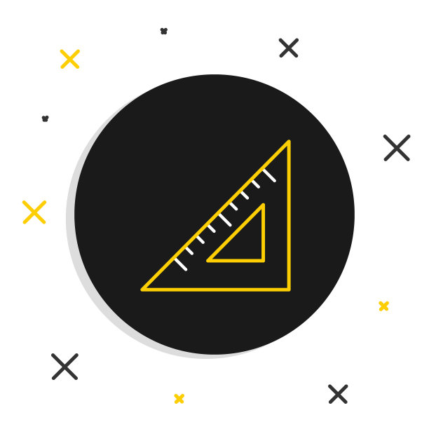 直线三角形标尺图标孤立在白色背景上。直尺的象征。几何符号。色彩斑斓的轮廓的概念。向量图片下载