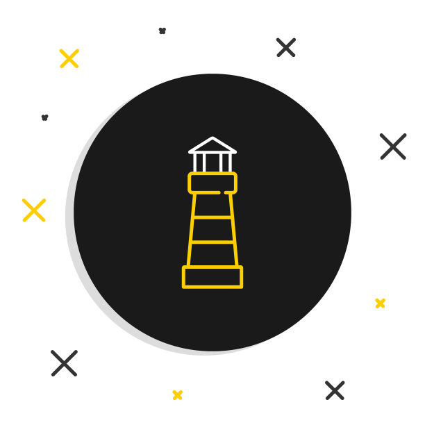 线灯塔图标孤立在白色背景上。色彩斑斓的轮廓的概念。向量图片下载