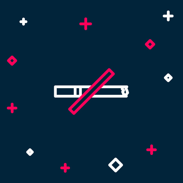 行禁止吸烟图标孤立在蓝色背景。禁止吸烟标志。色彩斑斓的轮廓的概念。向量图片下载