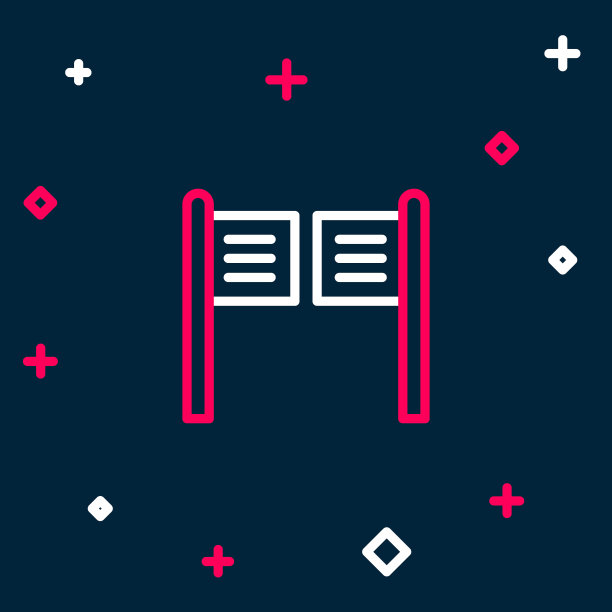 老西方摆动的沙龙门图标孤立在蓝色背景上。色彩斑斓的轮廓的概念。向量图片下载