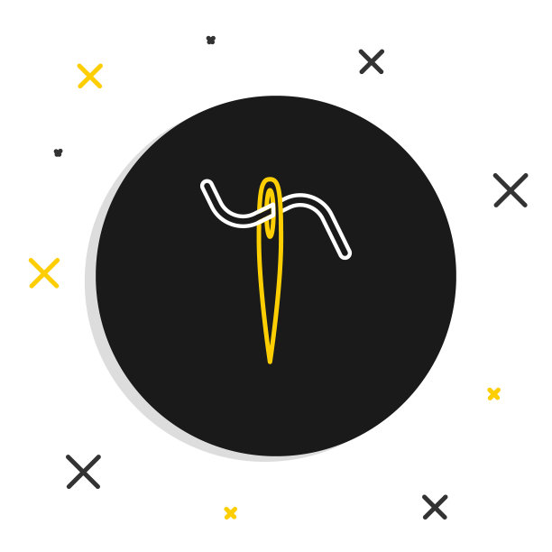 线针缝纫线图标孤立在白色背景上。裁缝的象征。纺织品缝制工艺标识。刺绣的工具。色彩斑斓的轮廓的概念。向量图片下载