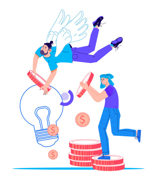 企业投资与资金支持与天使投资人矢量隔离。图片下载