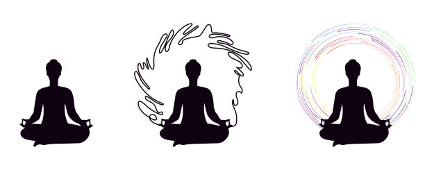 剪影瑜伽三个阶段的放松图片下载