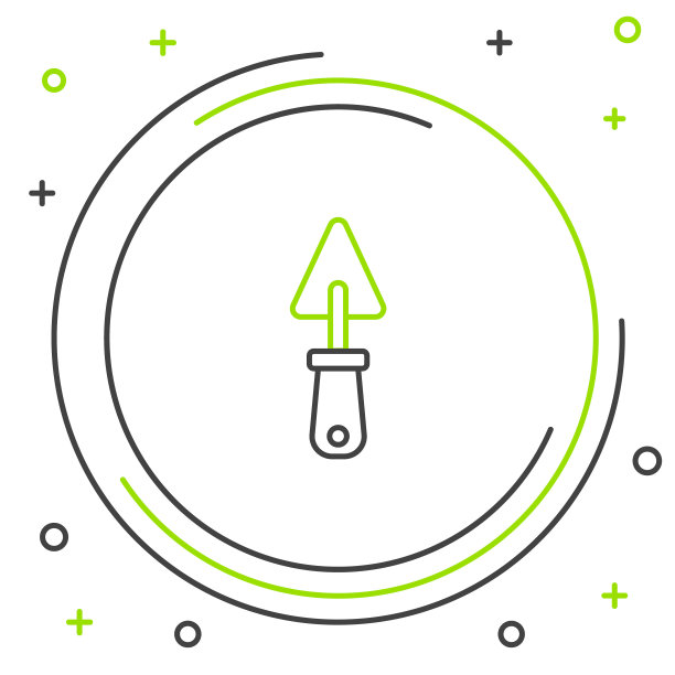 线镘刀图标孤立在白色背景上。色彩斑斓的轮廓的概念。向量图片下载