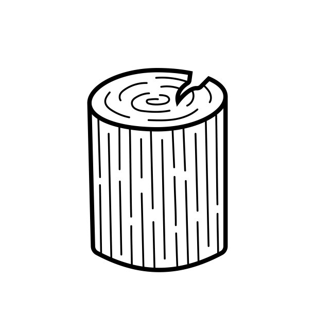 手绘树桩图标。矢量插图在涂鸦草图风格孤立在白色背景。图片下载