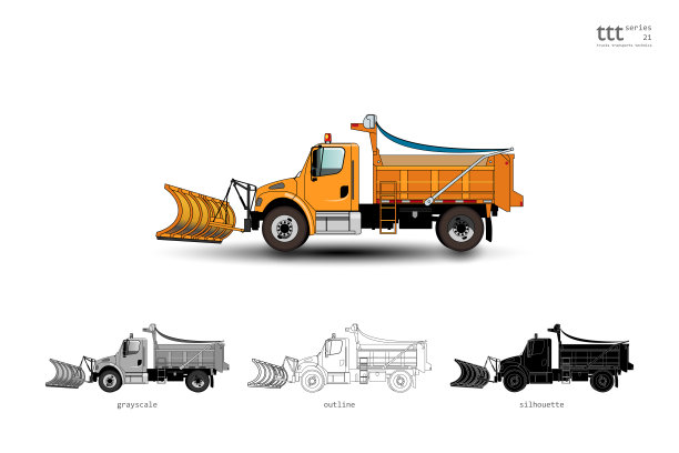 绝缘的卡车。冬季服务用车或除雪车图片下载