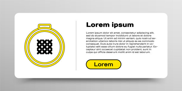 线圆形可调刺绣环图标孤立在白色背景。刺绣用的线和针。色彩斑斓的轮廓的概念。向量图片下载