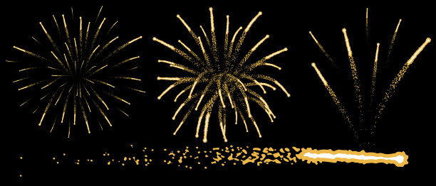 用于创作烟花的刷子。矢量插图。图片下载