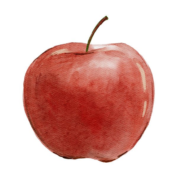 红苹果水彩画图片下载