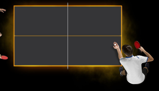 两个男人在打乒乓球。前视图。副本的空间背景图片下载