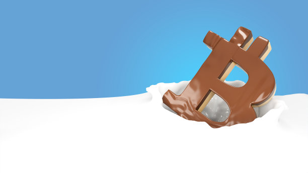 3D渲染插图比特币加密货币巧克力蛋糕甜甜圈成牛奶图片下载