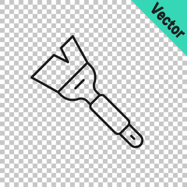 黑线养蜂刷图标孤立在透明的背景上。养蜂人的工具。向量图片下载