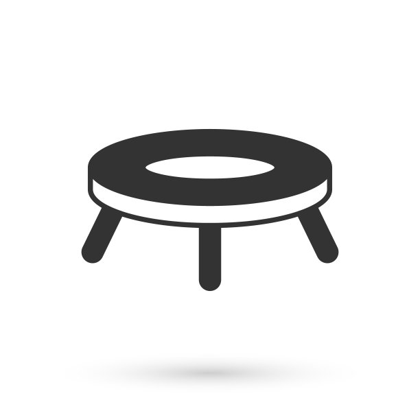 灰色跳跃蹦床图标孤立在白色背景上。向量图片下载