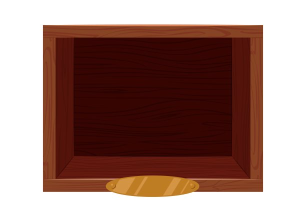 木制复古货架与黄金铭牌模板图片下载