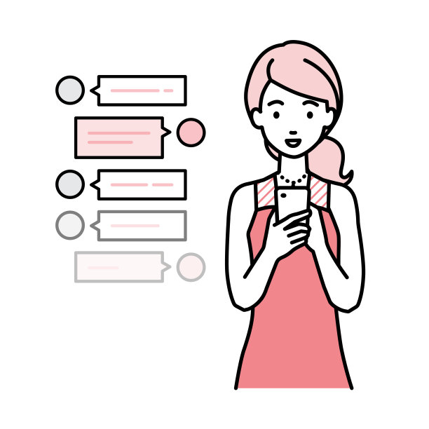 一名身着连衣裙的女子站在那里，看着手中的智能手机，享受着通过社交网络聊天聊天的乐趣图片下载