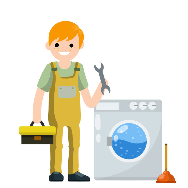水管工修理洗衣机。家用电器的分解。工具箱。衣服的问题。工人用扳手、工具。服务和解决图片下载