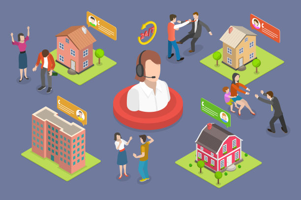 家庭暴力支持的三维等距平面矢量概念插图图片下载