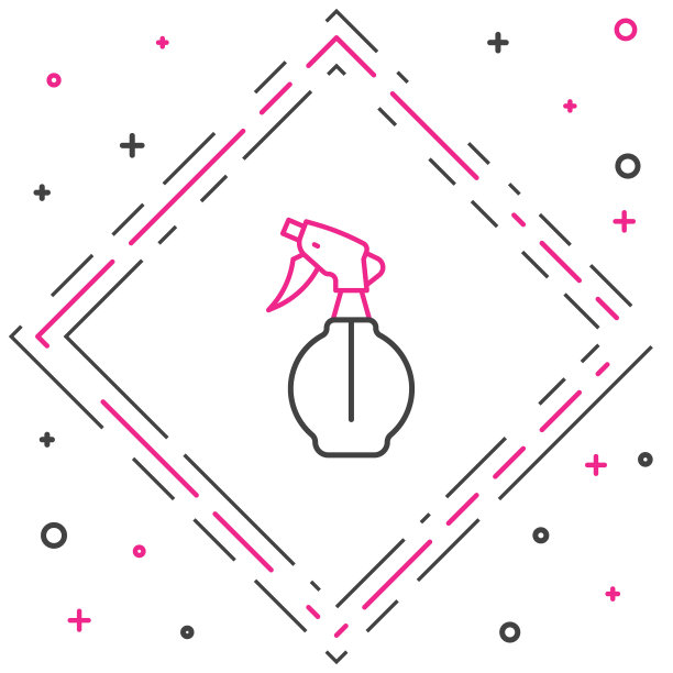 线水喷瓶图标孤立在白色背景上。洒水喷头熨烫。色彩斑斓的轮廓的概念。向量图片下载