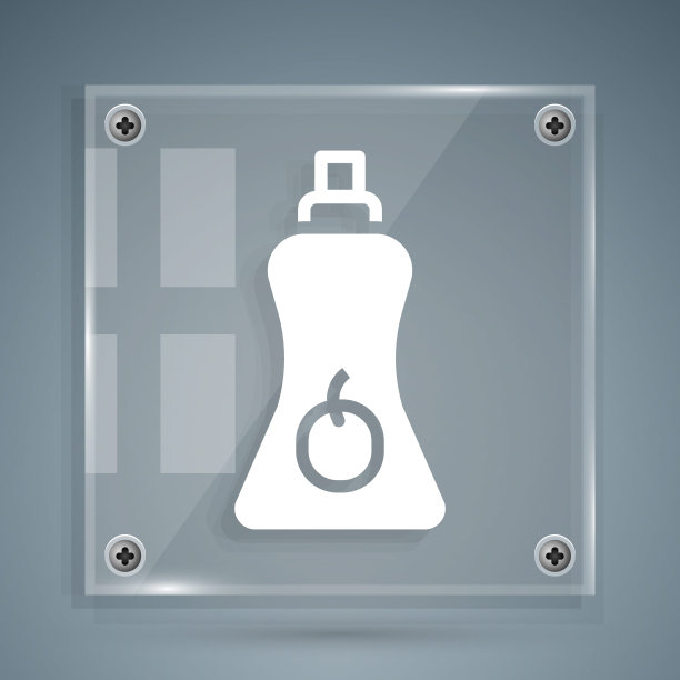 白酱瓶图标孤立在灰色背景上。快餐用的番茄酱，芥末和蛋黄酱。方形玻璃面板。向量图片下载