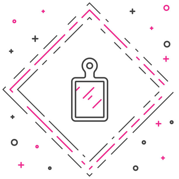 线切割板图标孤立在白色背景上。切菜板的象征。色彩斑斓的轮廓的概念。向量图片下载