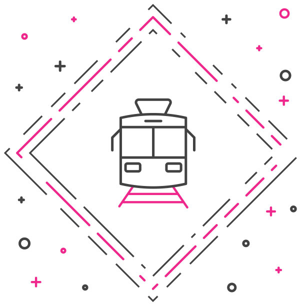 线电车和铁路图标孤立在白色背景上。公共交通的象征。色彩斑斓的轮廓的概念。向量图片下载