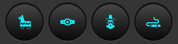 设置皮纳塔，摔跤冠军皮带，墨西哥男子宽边帽和雪茄图标。向量图片下载