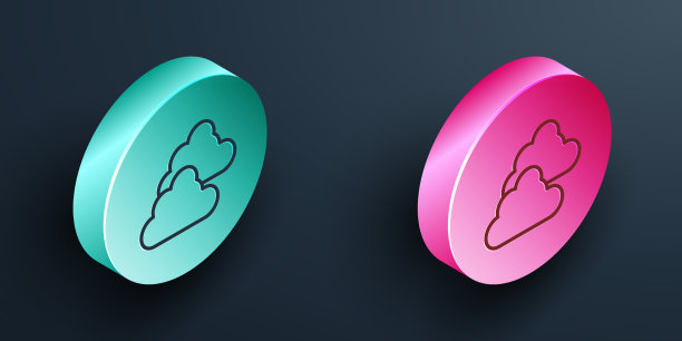 等距线多云天气图标孤立上图片下载