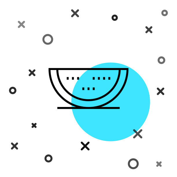 黑线西瓜图标孤立在白色上图片下载