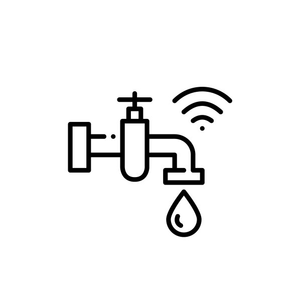 带有水控制传感器的智能水龙头。可持续的生态行动。像素完美，可编辑的描边图标图片下载