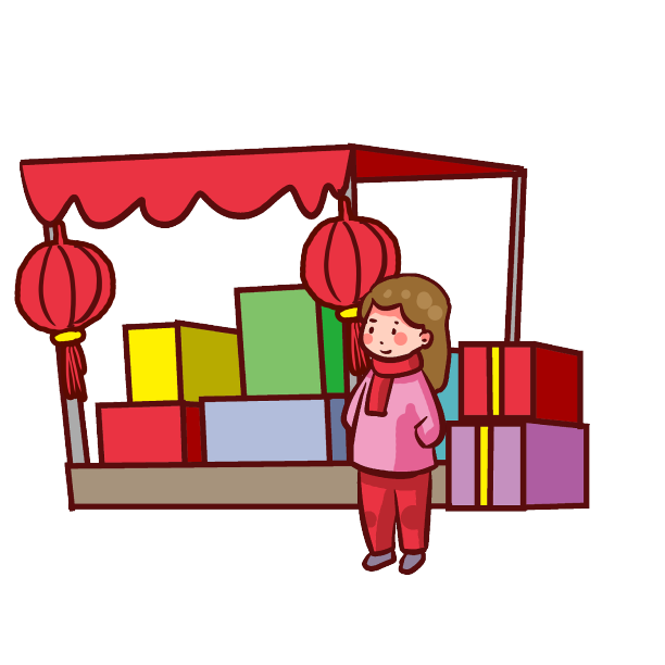 新年春节年货节逛街女孩图片下载