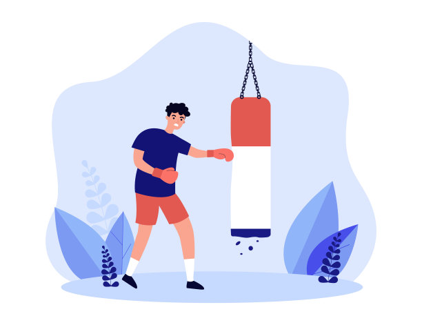 运动员打拳击袋，看起来像香烟图片下载