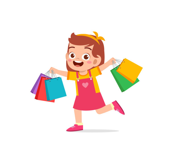 可爱的小女孩带着很多湿袋图片下载