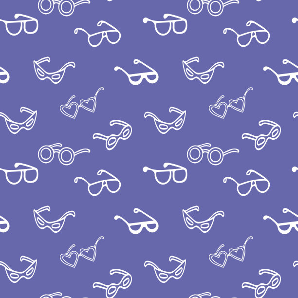 眼镜无缝图案手绘涂鸦，矢量。线条艺术，北欧，斯堪的纳维亚，极简主义，单色。墙纸，纺织品，包装纸，背景。图片下载