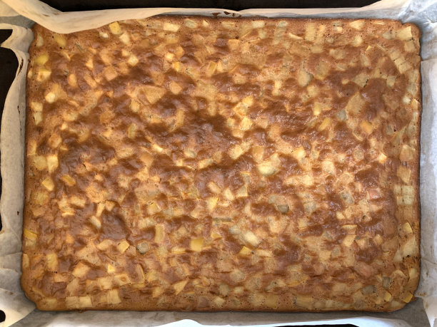 苹果派圣诞蛋糕水果蛋糕抽象图案食品背景金黄色纹理烤盘薄片蛋糕平铺特写图片下载