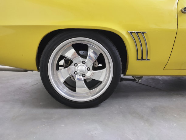 经典的老式跑车车轮，特写。图片下载