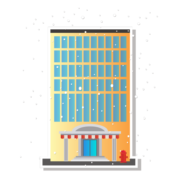 冬季下雪天酒店大楼元素1图片下载