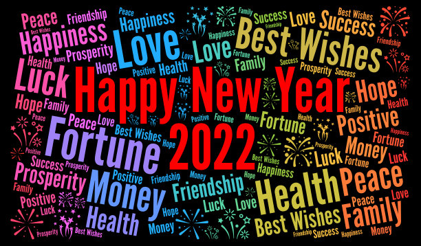 2022字云新年快乐图片下载