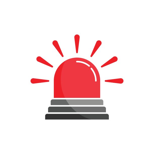 紧急警报图标在平面风格。警告灯矢量插图孤立的背景。警用急牌经营理念。图片下载