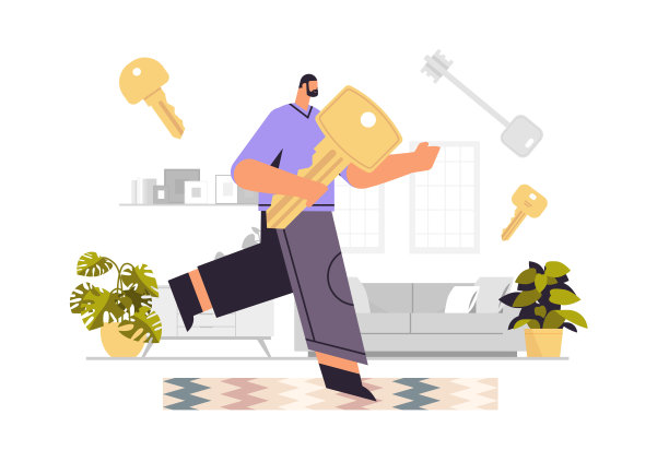 男人持有大钥匙购买或租赁新公寓房子或汽车汽车销售房地产租赁概念图片下载