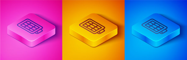 软盒图标中的等距线工作室灯泡图片下载