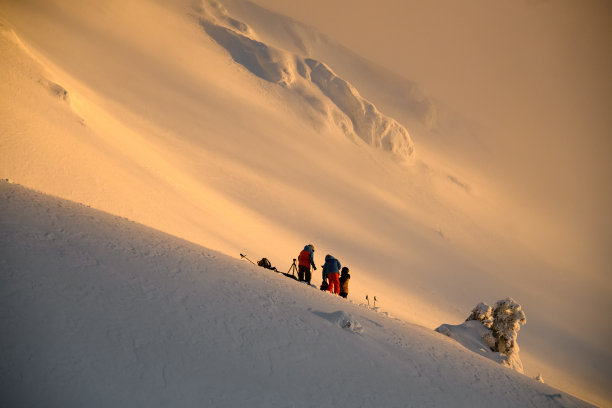 美丽的山坡和一群游客在上面图片下载