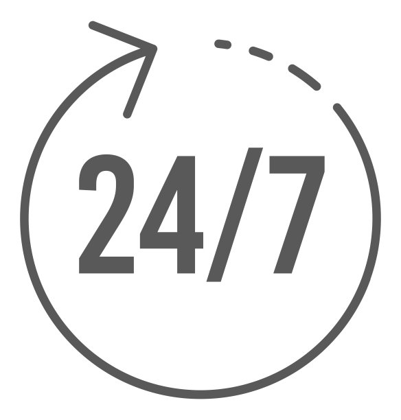 一天24小时，一周7天支持简单的行图标，符号，元素孤立在白色背景上。图片下载