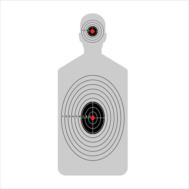 灰色射击目标。男人轮廓与轮廓圈图片下载