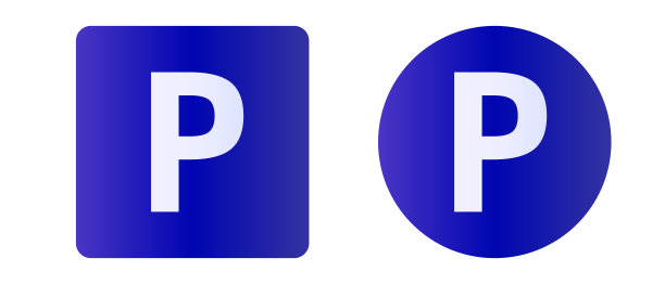 广场和圆形停车标志的图标集。向量。图片下载