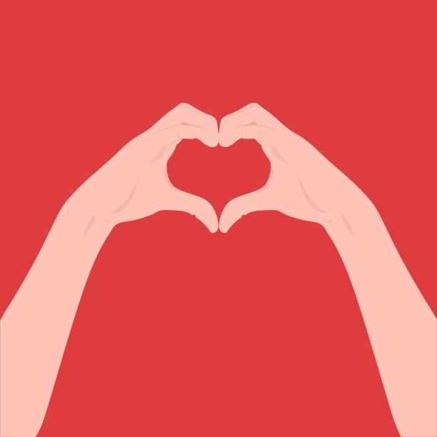 手做心的标志，手画的爱或友谊的概念插图股票图片下载