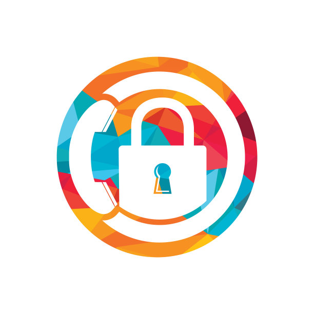 安全呼叫图标Logo设计。手柄和锁定图标。图片下载