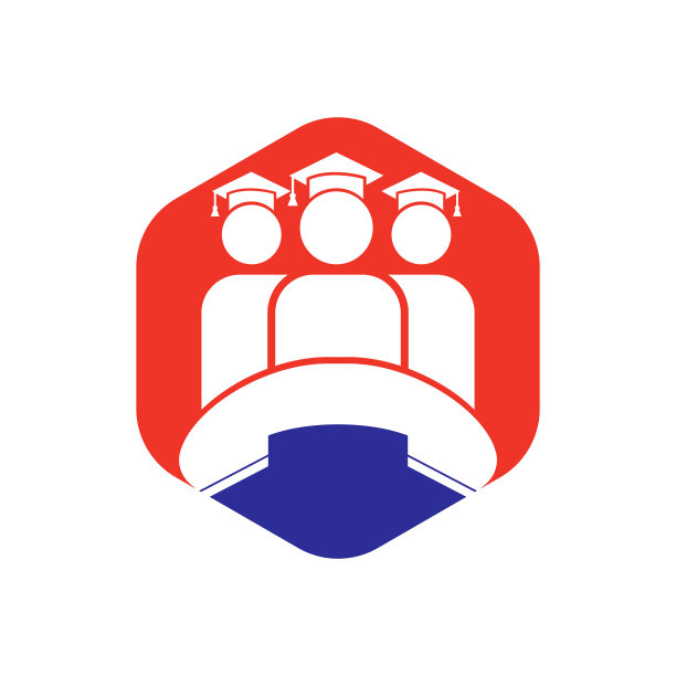 学生呼叫矢量标志设计模板。图片下载
